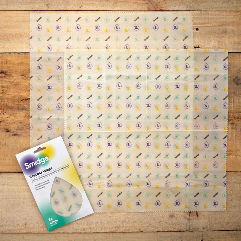 Smidge Beeswax Wrap Kitchen Set of 3, Reuseable & Compostable,