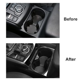 ANFOKAS Compatible with Mazda CX-5 2025 2024 2023 2022 2021 2020 2019 2018 2017 Car Center Console Cover Trim Armrest Gear Panel Cup Holder Frame -Stainless Steel Black