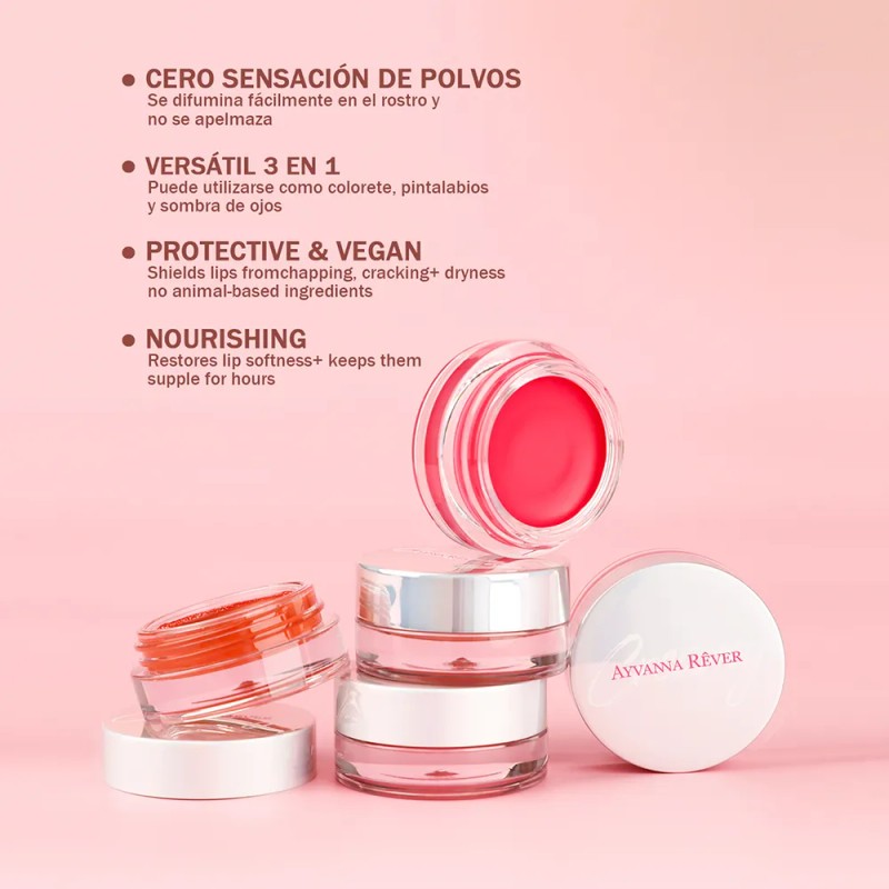 Rubor En Crema Ayvanna Rêver Honey Glow-Up 2 En 1