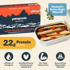 Patagonia Provisions Spicy White Anchovies | Responsibly Sourced in Spain | 22g Protein & Gluten Free | 4.2 Ounce (Pack of 10)