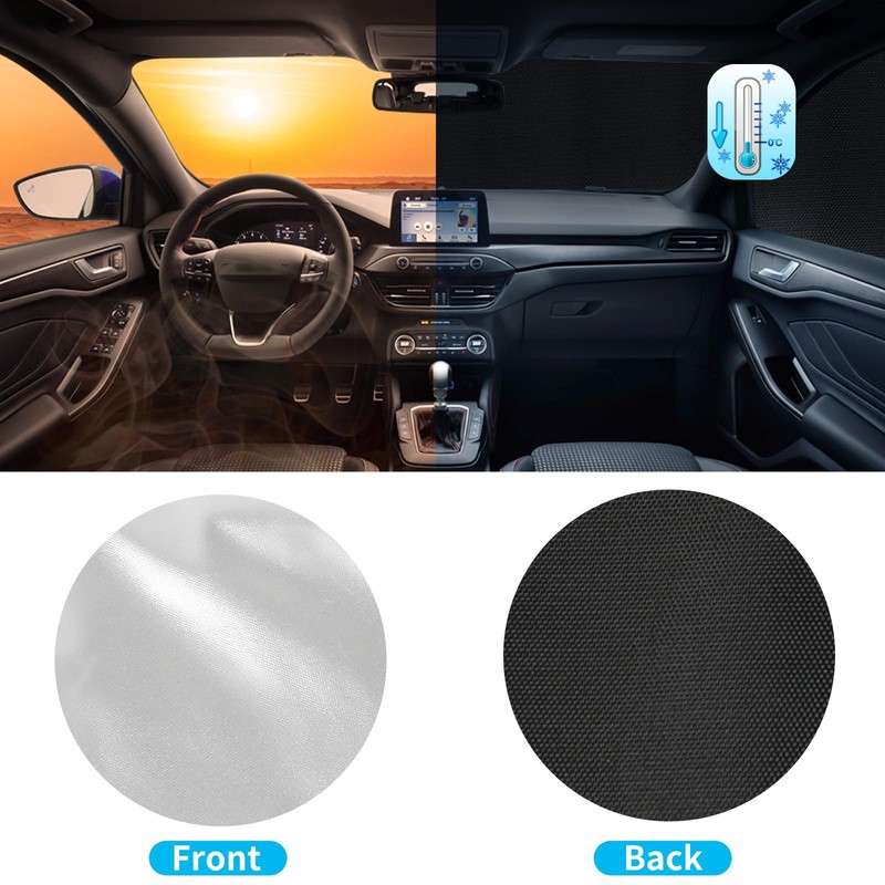 Silver RV Windshield Sun Shade Cover Compatible with Crafter 2019-2023
