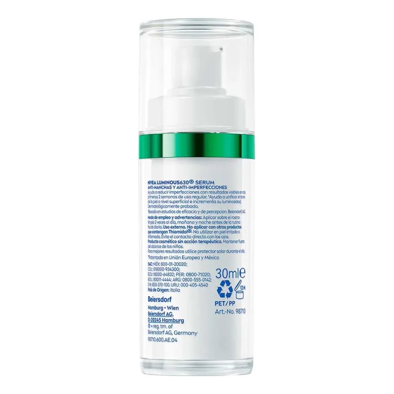 Nivea Luminous 630 Sérum Facial Anti-Manchas e Imperfecciones, 30 ml