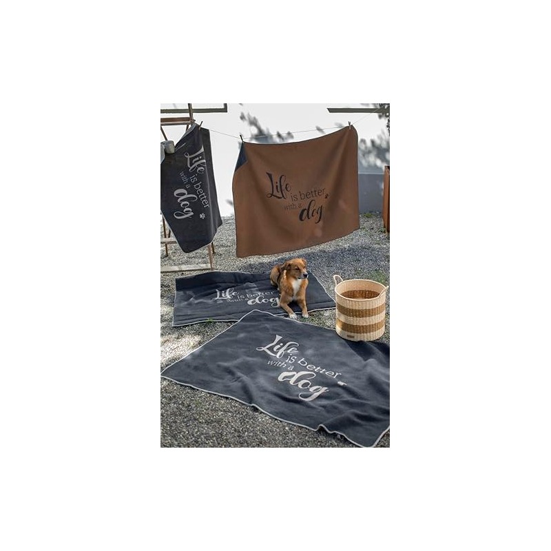 David Fussenegger Dog Blanket 'Life is Better' 100 x 140