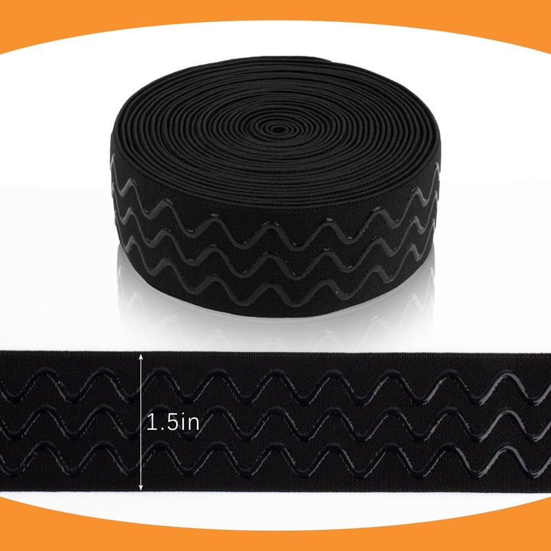 Silicone Gripper Elastic Band Non-Slip Elastic Band 5 Yards 1.5