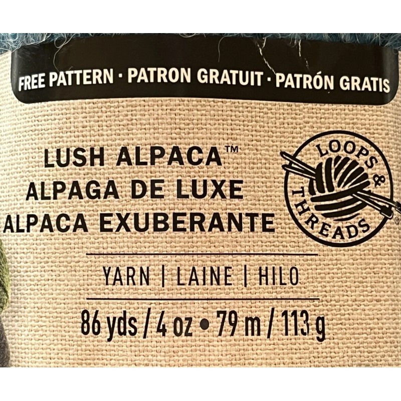 Loops & Threads LUSH ALPACA Yarn TEAL #LA-04, 4 oz.