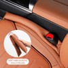 Seat Gap Filler for Cars, PU Leather, Brown, 2 Pack,