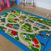 Kids Area Rug Roads Map Train Tracks Cars Play Mat