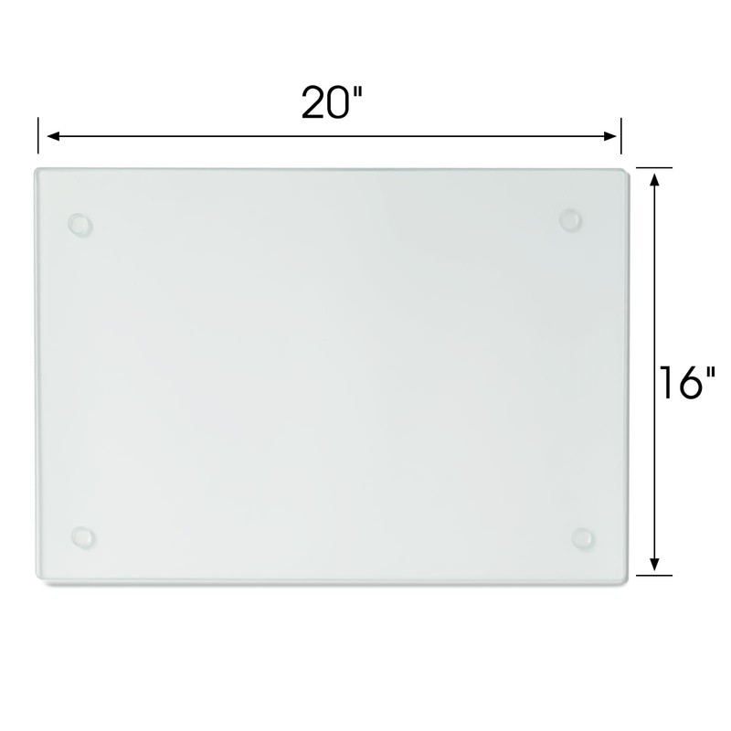 JAMBALAY 20"x16" Tempered Glass Cutting Board for Kitchen, Large Glass