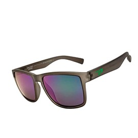 Pepper's Floating Collection Polarized Rectangular Sunglasses, Frosted Grey/Green Mirror, 55X17X133MM