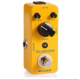 MOOER Compressor Pedal, Yellow Comp Mini Portable Compression with True Bypass, EQ and Volume Adjustable, Classic Optical Compressor Pedals for Electric Guitar Bass