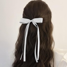 4pcs Bow Hair Clips, Tassel Ribbon Hair Bows Barrettes Clips With Long Tail for Girls Women Hair Accessories, Hair Ribbons for Women Hair Ribbon Hair Accessories,