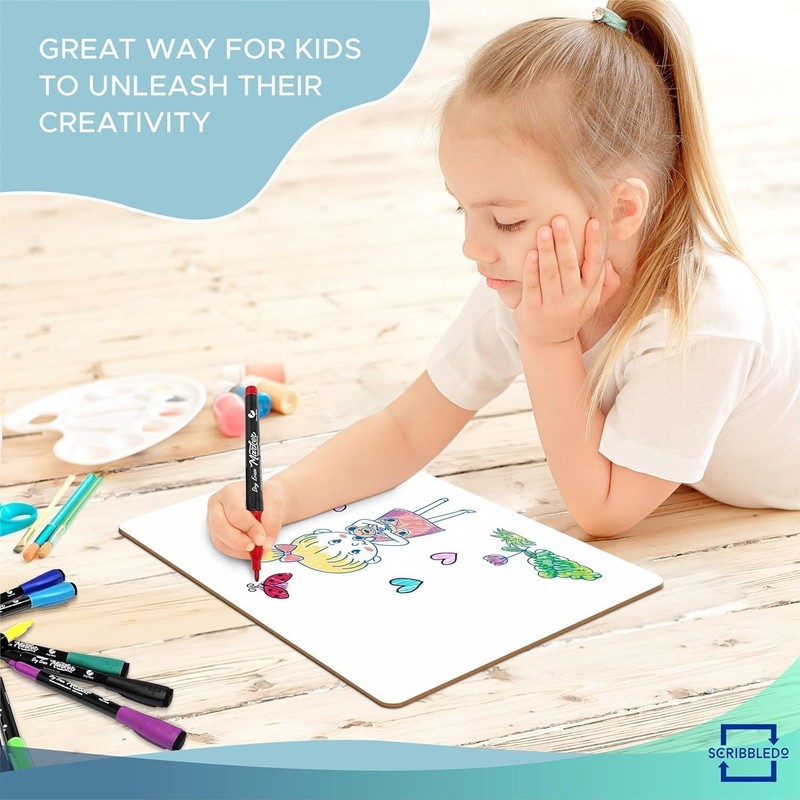 Scribbledo 24 Small White Board Dry Erase Boards Classroom Pack