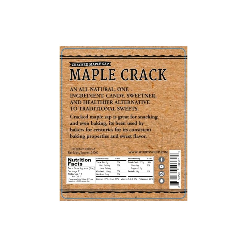 Wood’s Maple Crack – 100% Pure Vermont Maple Sugar Topping
