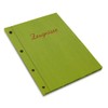 Handmade Certificate Folder in Green Linen Look with Embossed Print