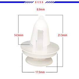 Mean Mug Auto 3818-3129A 40x Door Panel Retainer Clips 8mm Bumper Fender Fastener Rivets for Chrysler, Jeep - Replaces OEM#: 6504014