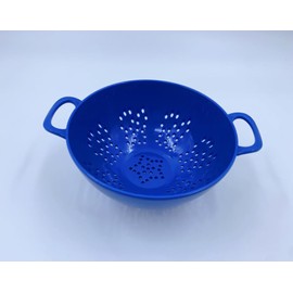 ASEANAO Heavy Duty 6 Inch Mini Food Colander with Double Handles for Fruit Vegetable BPA Free (Blue)