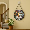 Stained Glass Window Hanging Cat Face， 7.8in Sun Catchers Panel