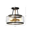 Semi Flush Mount Ceiling Light, Black and Gold Modern Close