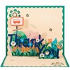 Pop Up Thank You Card 3D, Green, Foil Embossing, for