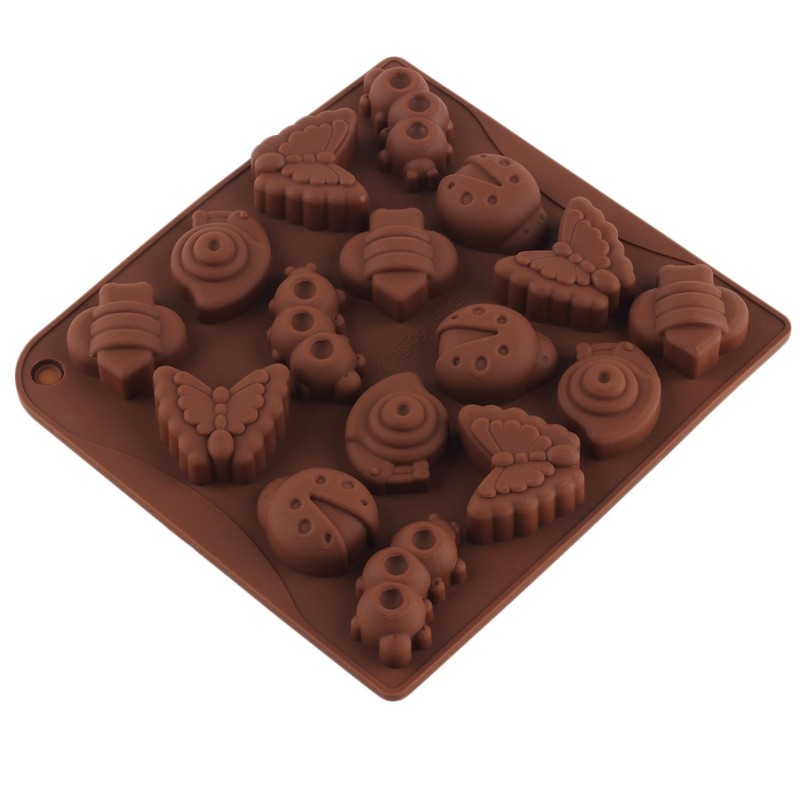 AIBOYA 16 Cavity Insect Silicone Candy Molds Butterfly Snail Bee