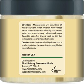 First Botany 100% Natural Tea Tree Oil Body & Foot Scrub with Salt - Best for Acne, Dandruff and Warts, Corns, Calluses, Athlete foot, Jock Itch & Body Odor