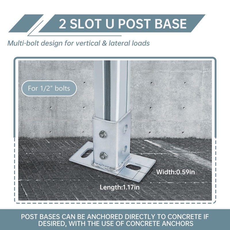 LAICCUM 4 Pack Strut Post Bases for Single Channel 1