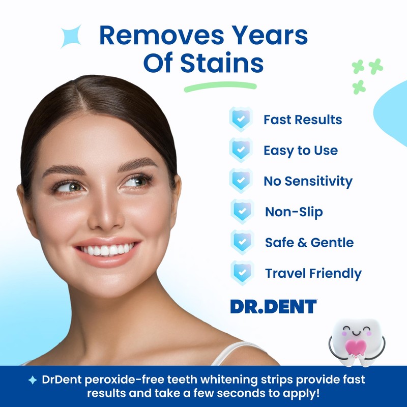 DRDENT Professional Teeth Whitening Strips, 7 Treatments, Safe for Enamel,