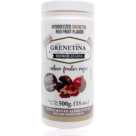 Pretty Bee Grenetina Hidrolizada 500 g – Sabor Frutos Rojos 100% Natural – Suplemento Alimenticio en Polvo