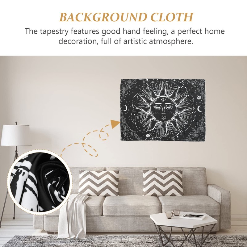 FUNOMOCYA Black White Sun Tapestry Home Decoration Decor Boho Wall