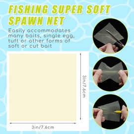 Woanger 100 Pcs Fishing Soft Spawn Net 3 x 3 Inch Catfish Bait Holder Netting Square Spawn Sack Mesh for Salmon Roe Bags Fishing Bait Accessories, Chartreuse
