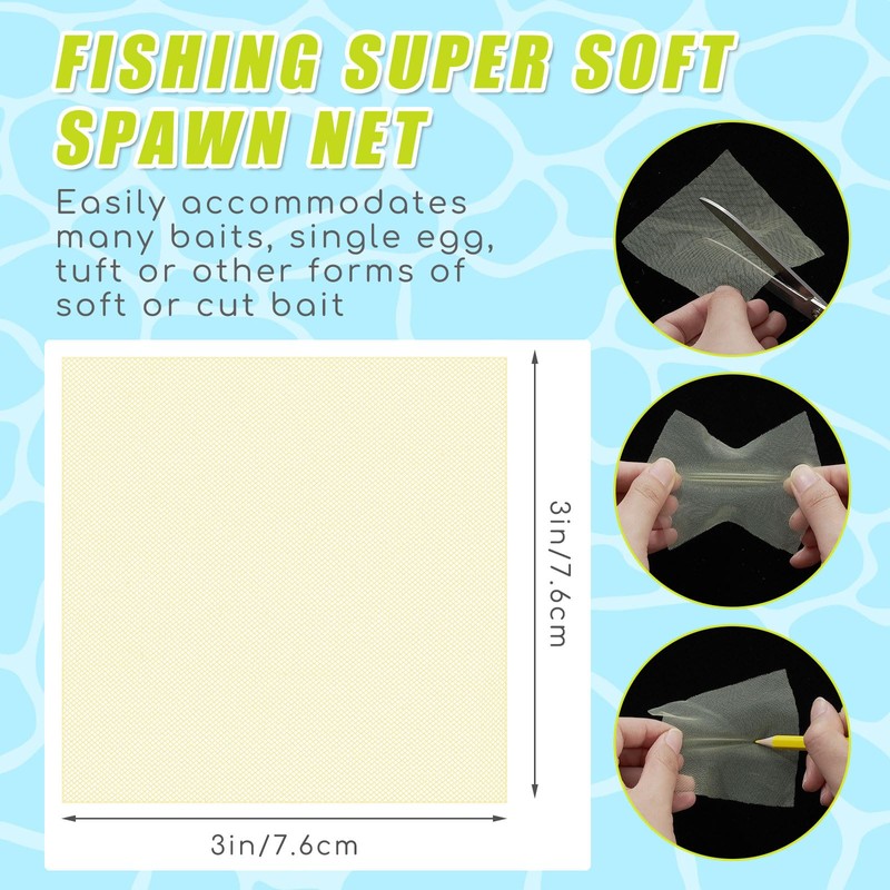 Woanger 100 Pcs Fishing Soft Spawn Net 3 x 3