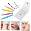 WOONEKY 6pcs Complete Eyebrow Care Kit Tweezers Set Brow Clip