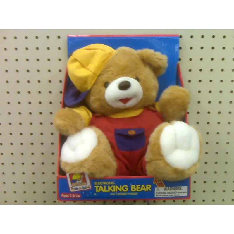 PEEK-A-BABE NEW - ELECTRONIC STUFFED TALKING BEAR - - SAYS