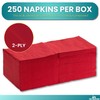 1InTheHome Red Cocktail Napkins - 2-Ply Paper Beverage Napkins, Unfolded