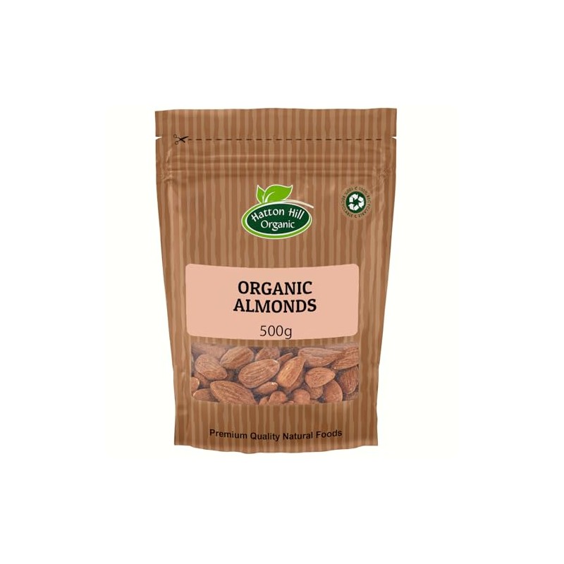 Organic Whole Almonds 500g by Hatton Hill Organic | Raw,