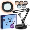 12X Magnifying Glass with Light and Stand, 5 Color Modes