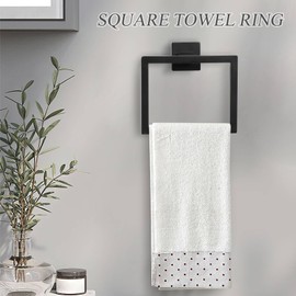 Woekme Matte Black Bathroom Hardware Set 10-Piece Towel Bar Set Bath Towel Holder Set for Bathroom Stainless Steel Bathroom Accessories Set Wall Mounted,23.6 in