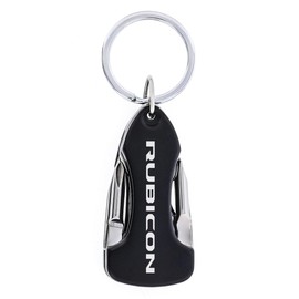 Jeep Rubicon Dark Matte Black Multi Tool Keychain with Laser Engraved Wrangler Logo KTK
