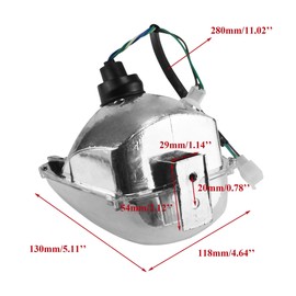 PRO BAT Front 12V Headlight Head Light Lamp for Chinese Taotao 3050C 50cc 70cc 90cc 110cc 125cc 150cc ATV Quad Coolster Sunl Roketa 4 Wheelers