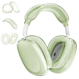 Aircawin for AirPods Max Case Clear,3 in 1 Clear Soft TPU Ear Cups Case Cover/Ear Pad Case Cover/Headband Cover for Airpods Max Case Cover,Case for AirPod Max Headphone Accessories-Green