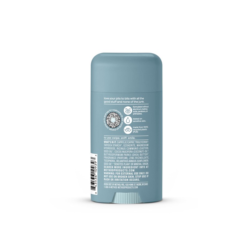 method Men's Deodorant Stick, Sea + Surf, for Sensitive Skin,
