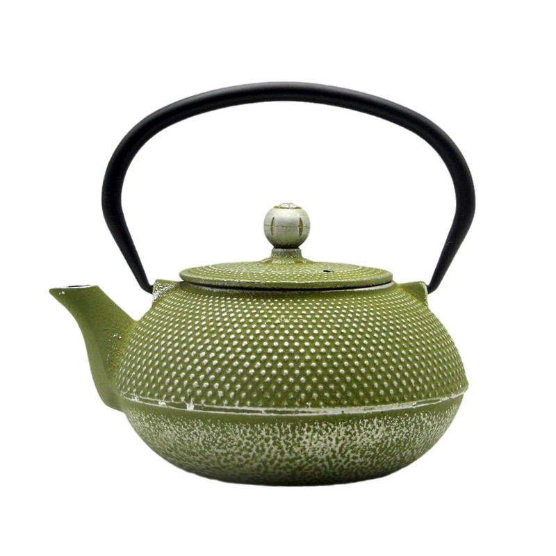 SECHUDO Cast Iron Teapot Tea Kettle with Stainless Steel Infuser