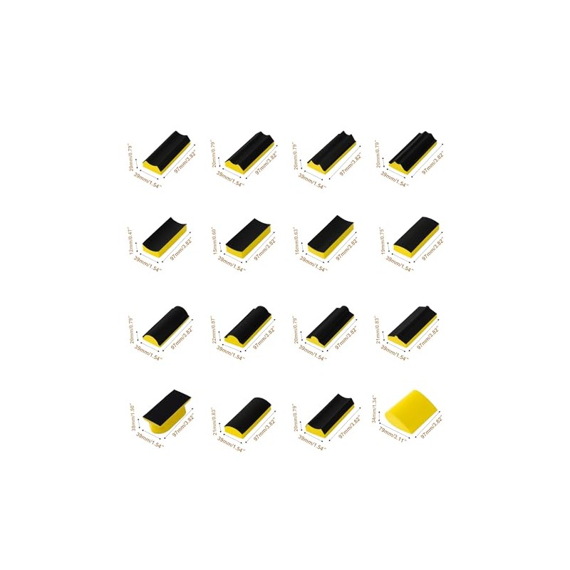 56 PCS Hand Sanding Block Set Include 16 PCS Contoured