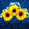 DRESBE Sunflower Light Up Headband Boho Floral LED Headbands Glow