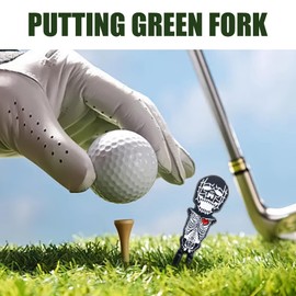 Golf Divot Repair Tool,Skull Shape Ball Marker - Zinc Alloy Portable Fork Lawn Turf Court Golfing Supplies Accessories for Collector