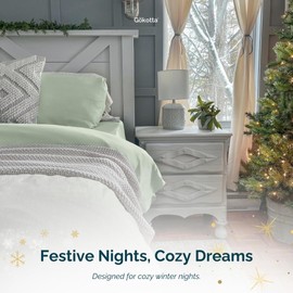 GOKOTTA Queen Size Bed Sheets 6 Piece Set, 100% Rayon Derived from Bamboo, Cooling for Hot Sleepers-Luxury Breathable Soft Sheets, Deep Pocket 16" Fitted Sheet with Elastic Corner Straps, Sea Glass