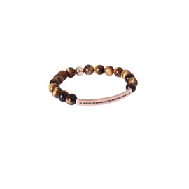 THE INSPIRATION CO. Faith Collection Unisex Stretchable Bracelets of Medium Size, Represents Protection & Good Luck (BE ANXIOUS FOR NOTHING LET YOUR PRAYERS BE KNOWN) -Tiger Eye