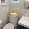 Sumnacon Wicker Storage Basket with Lid Rectangle Wicker Basket with