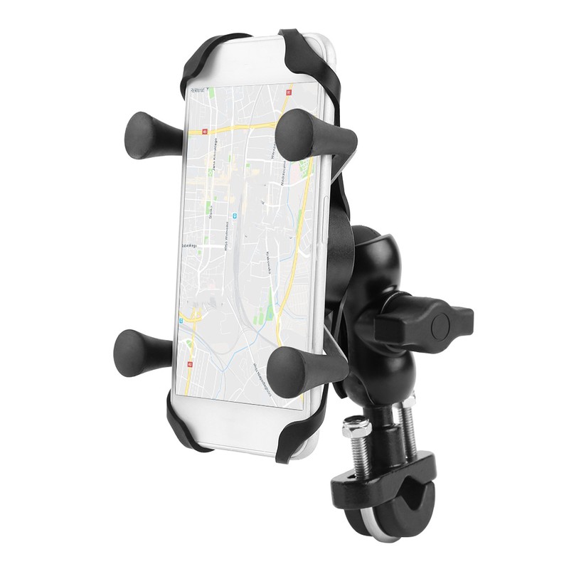 Motorcycle Bike Cell Phone Support 360 Degree Swivel Aluminium Alloy