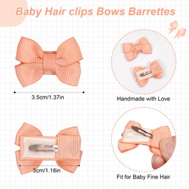 MiDoDo Baby Girl Hair Bows 40 Pieces 20 Colours Baby Bow Hair Pins Small 1.37 Inch Hair Bows Alligator Clips for Girls Infants Toddlers